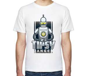 Tipsy danger  мужская футболка с коротким рукавом (цвет: белый)
