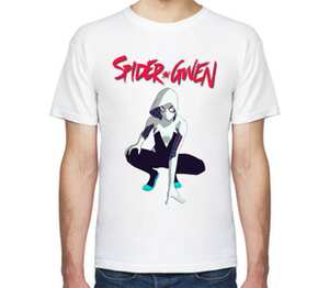 Spider-Gwen(Гвен Стейси) мужская футболка с коротким рукавом (цвет: белый)