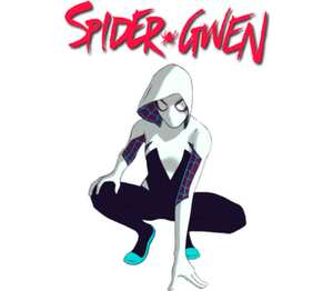 Spider-Gwen(Гвен Стейси) мужская футболка с коротким рукавом (цвет: белый)
