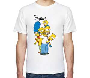 Симпсоны мужская футболка с коротким рукавом (цвет: белый)