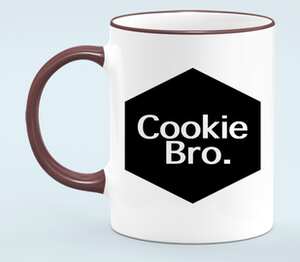 Cookie Bro. кружка с кантом (цвет: белый + бордовый)