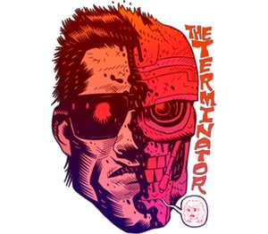 The Terminator  кружка двухцветная (цвет: белый + красный)