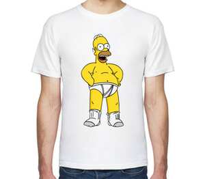 Гомер Симпсон мужская футболка с коротким рукавом (цвет: белый)