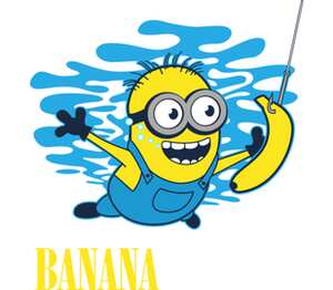 Banana. Миньоны мужская футболка с коротким рукавом (цвет: белый)