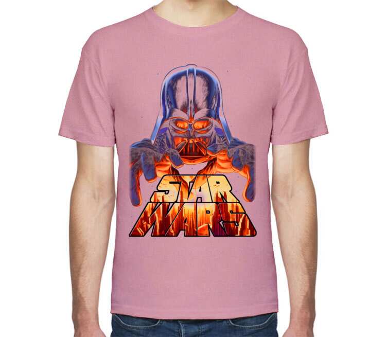 Star Wars мужская футболка с коротким рукавом (цвет: розовый меланж)