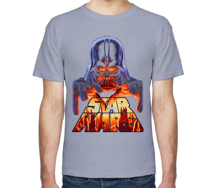 Star Wars мужская футболка с коротким рукавом (цвет: голубой меланж)