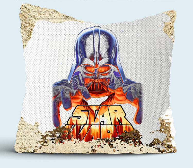 Star Wars подушка с пайетками (цвет: белый + золотой)