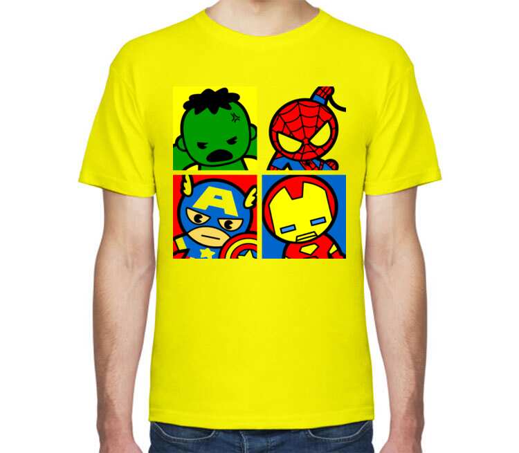 Мстители мужская футболка с коротким рукавом (цвет: лимон)