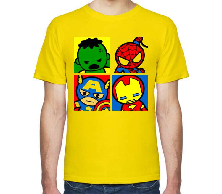 Мстители мужская футболка с коротким рукавом (цвет: светло желтый)