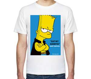 Барт Симпсон (Симпмоны) мужская футболка с коротким рукавом (цвет: белый)