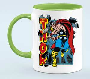 Тор (Thor) кружка двухцветная (цвет: белый + светло-зеленый)