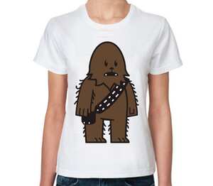 Чубакка (Star Wars) женская футболка с коротким рукавом (цвет: белый)