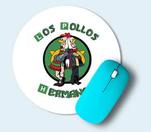 Los Pollos Hermanos коврик для мыши круглый (цвет: белый)