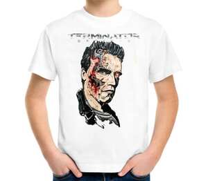 Терминатор (Terminator) детская футболка с коротким рукавом (цвет: белый)
