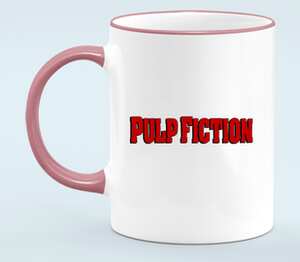 Pulp Fiction кружка с кантом (цвет: белый + розовый)