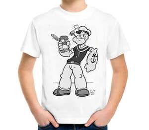 Popeye детская футболка с коротким рукавом (цвет: белый)