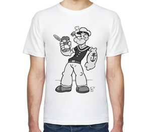 Popeye мужская футболка с коротким рукавом (цвет: белый)