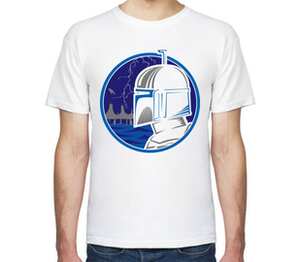 Боба Фетт (Звездные Войны) мужская футболка с коротким рукавом (цвет: белый)