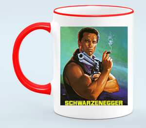 Arnold Schwarzenegger кружка с кантом (цвет: белый + красный)