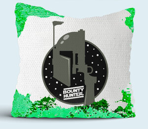 Боба Фетт (Звездные Войны) подушка с пайетками (цвет: белый + зеленый)