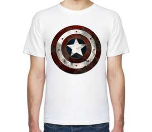 Капитан Америка мужская футболка с коротким рукавом (цвет: белый)