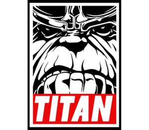 Танос (Титан) кружка с кантом (цвет: белый + черный)