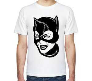 Женщина-кошка (Catwoman) мужская футболка с коротким рукавом (цвет: белый)