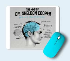 мозг Шелдона Купера коврик для мыши прямоугольный (цвет: белый)