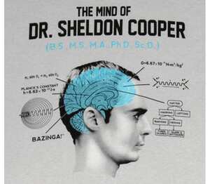 мозг Шелдона Купера кружка с кантом (цвет: белый + бордовый)