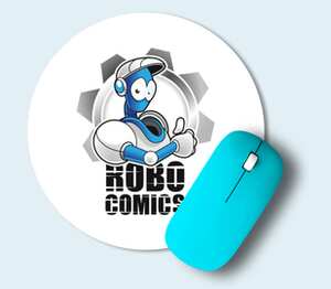Символ RoboComics  коврик для мыши круглый (цвет: белый)