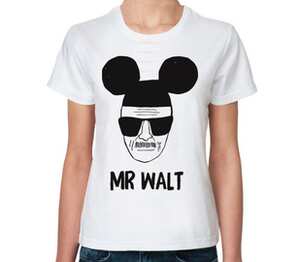 Heisenberg x Mickey Mouse женская футболка с коротким рукавом (цвет: белый)