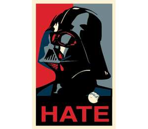 Darth Vader - Hate кружка двухцветная (цвет: белый + зеленый)