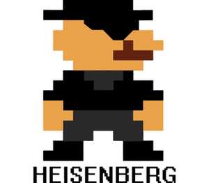 Heisenberg (8-bit) мужская футболка с коротким рукавом (цвет: белый)