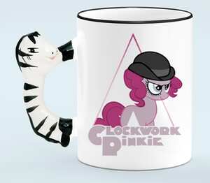  Clockwork Pinkie  кружка с ручкой в виде зебры (цвет: белый + черный)