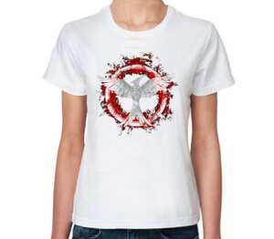 Голодные Игры Сойка-Пересмешница женская футболка с коротким рукавом (цвет: белый)