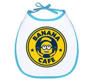 Banana Cafe (Minion) слюнявчик (цвет: белый + синий)