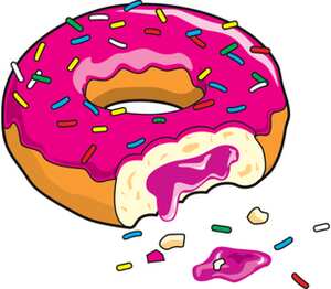 Homer Simpson & Donut кружка с кантом (цвет: белый + красный)