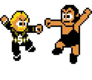 Hulk Hogan x Andre the Giant (Mega Bucks) кружка с ложкой в ручке (цвет: белый + черный)
