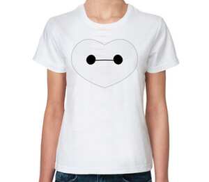 I Love Baymax (Big Hero 6) женская футболка с коротким рукавом (цвет: белый)