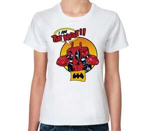 Дэдпул (Deadpool) женская футболка с коротким рукавом (цвет: белый)