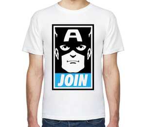 Капитан Америка  мужская футболка с коротким рукавом (цвет: белый)