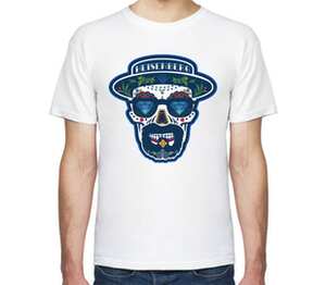 Гейзенберг Череп мужская футболка с коротким рукавом (цвет: белый)