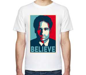 Дэвид Духовны (Believe) мужская футболка с коротким рукавом (цвет: белый)