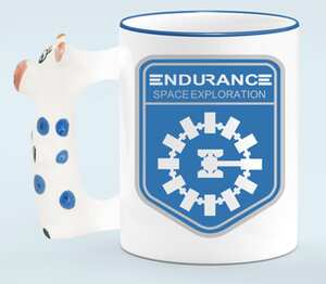 Endurance (Interstellar) кружка с ручкой в виде коровы (цвет: белый + синий)