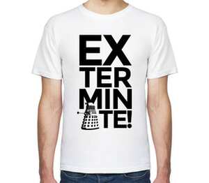Exterminate! (Daleks) мужская футболка с коротким рукавом (цвет: белый)