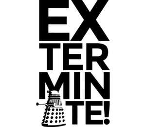 Exterminate! (Daleks) мужская футболка с коротким рукавом (цвет: белый)