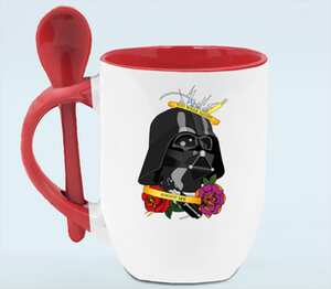 Darth Vader кружка с ложкой в ручке (цвет: белый + красный)
