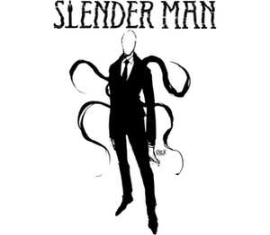 slender man кружка двухцветная (цвет: белый + синий)