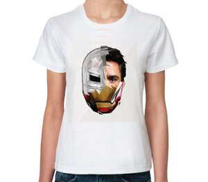 Iron Man / Железный Человек женская футболка с коротким рукавом (цвет: белый)