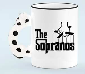 Клан Сопрано (The Sopranos) кружка с ручкой в виде собаки (цвет: белый + черный)